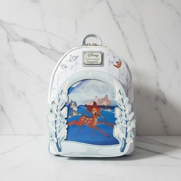 Loungefly Handbags - Loungefly Bambi Blue and White Backpack